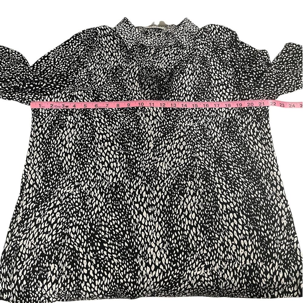 Alice + Olivia Willa Cutout Blouson Sleeve Top Modern Black and White Size Large - Picture 12 of 16